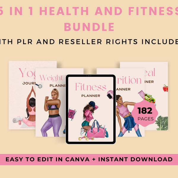 Health & Fitness Planner Bundle l Pack of 5