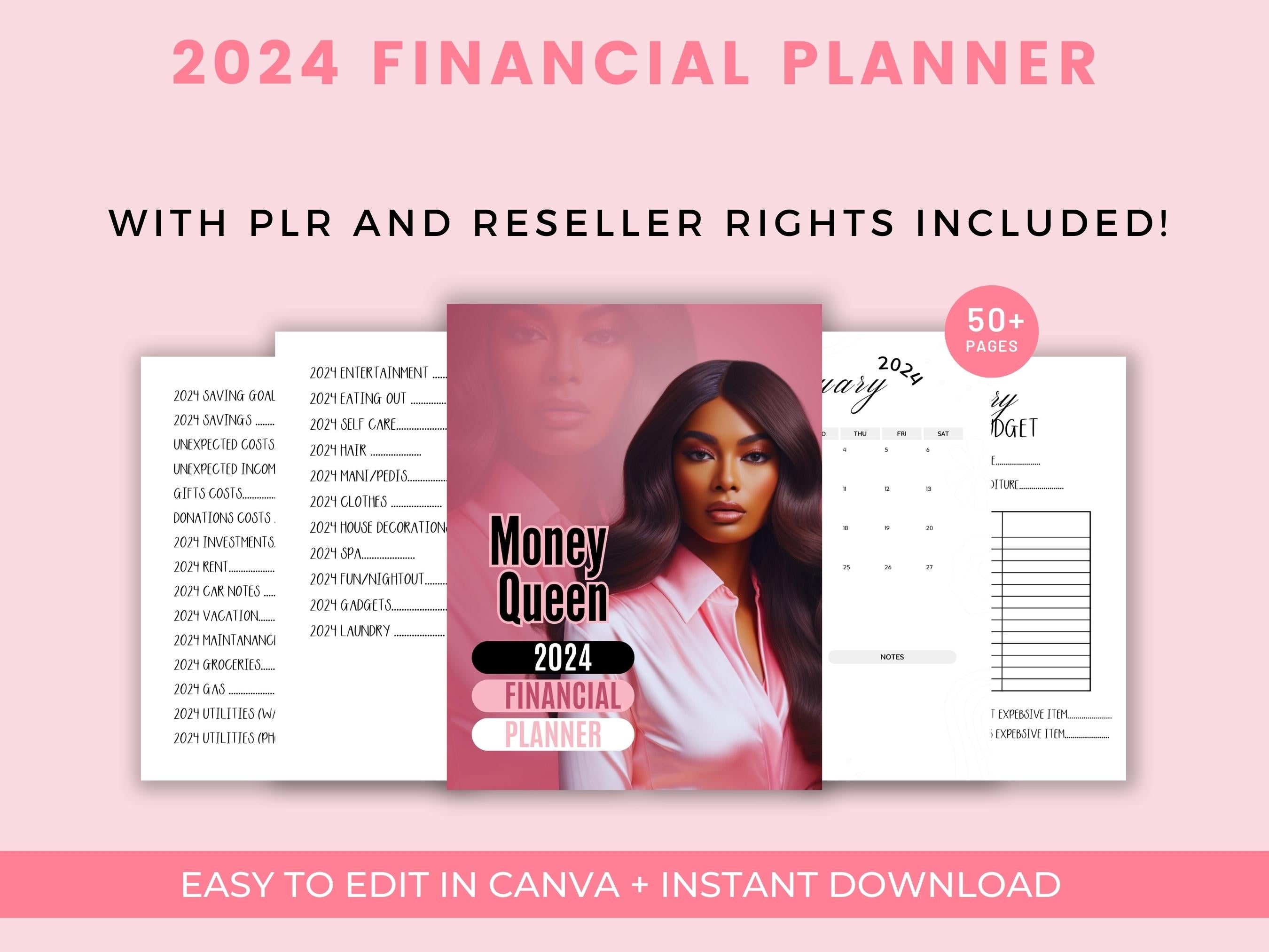 2024 Financial Planner Rare Creative Studios   DigitalPlannerMockups Pink  5 